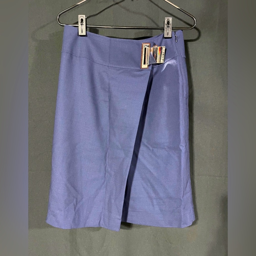 Celine Navy Pencil Skirt With Metal Belt CÉLINE Size 38
